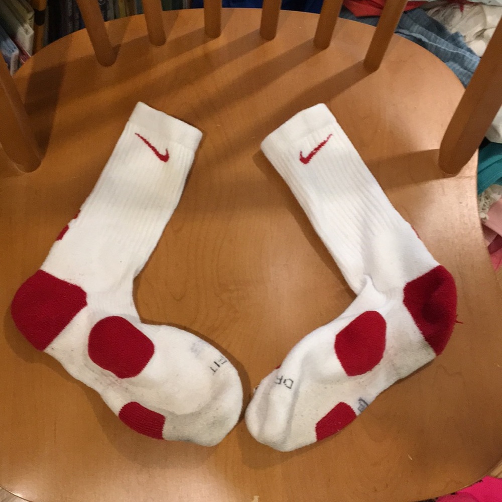 Red nike elite socks
